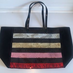 Victoria’s Secret’s‎ Striped Sequined Tote /NEW